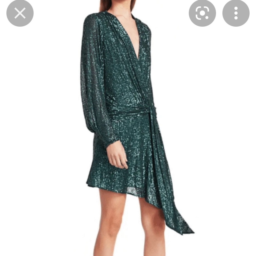*NWT* Jonathan Simkhai Green Sequin Wrap Dress